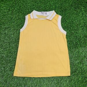 Vintage 80s MOD Collared Shirt Womens XS/S 16x22 Yellow USA